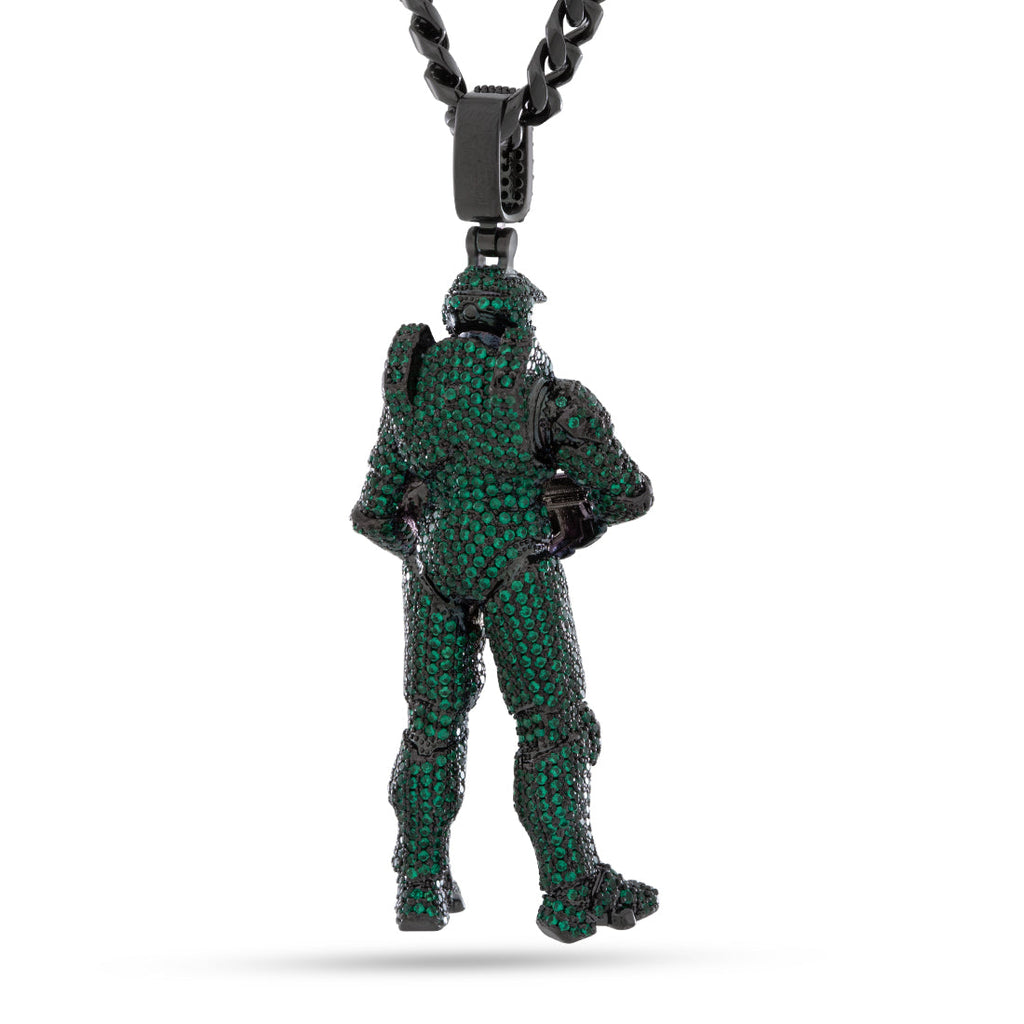 Black Gold / 2.8" Copy of Halo x King Ice - Mark VI Master Chief Necklace