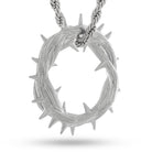 Crown of Thorns Necklace  in  1.4” / White Gold by King Ice