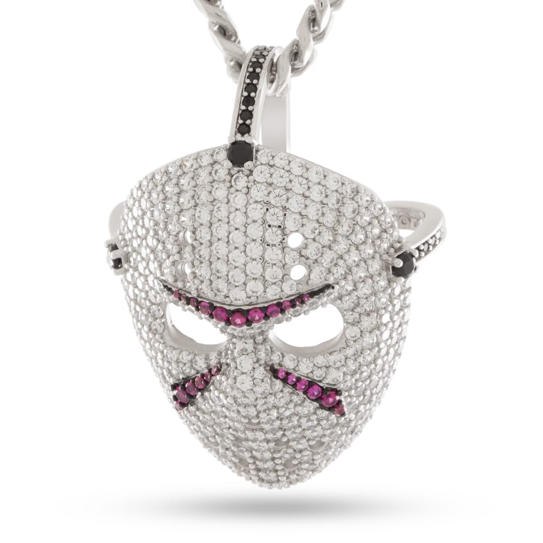 Friday the 13th x King Ice - Jason's Mask Necklace  in  White Gold by King Ice