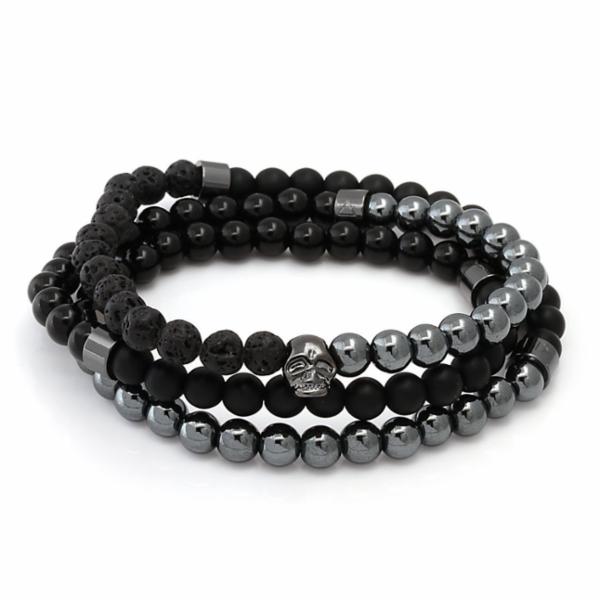 Genuine gemstone / Onyx / Stretch Grim Wrap Bracelet