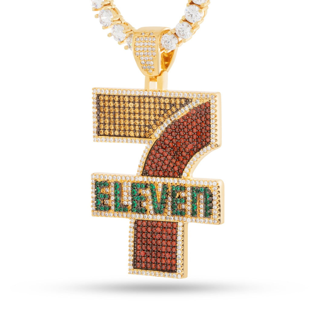14K Gold Iced 7-Eleven Logo Necklace