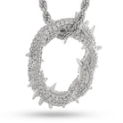 Iced Crown of Thorns Necklace  in  1.4” / White Gold by King Ice