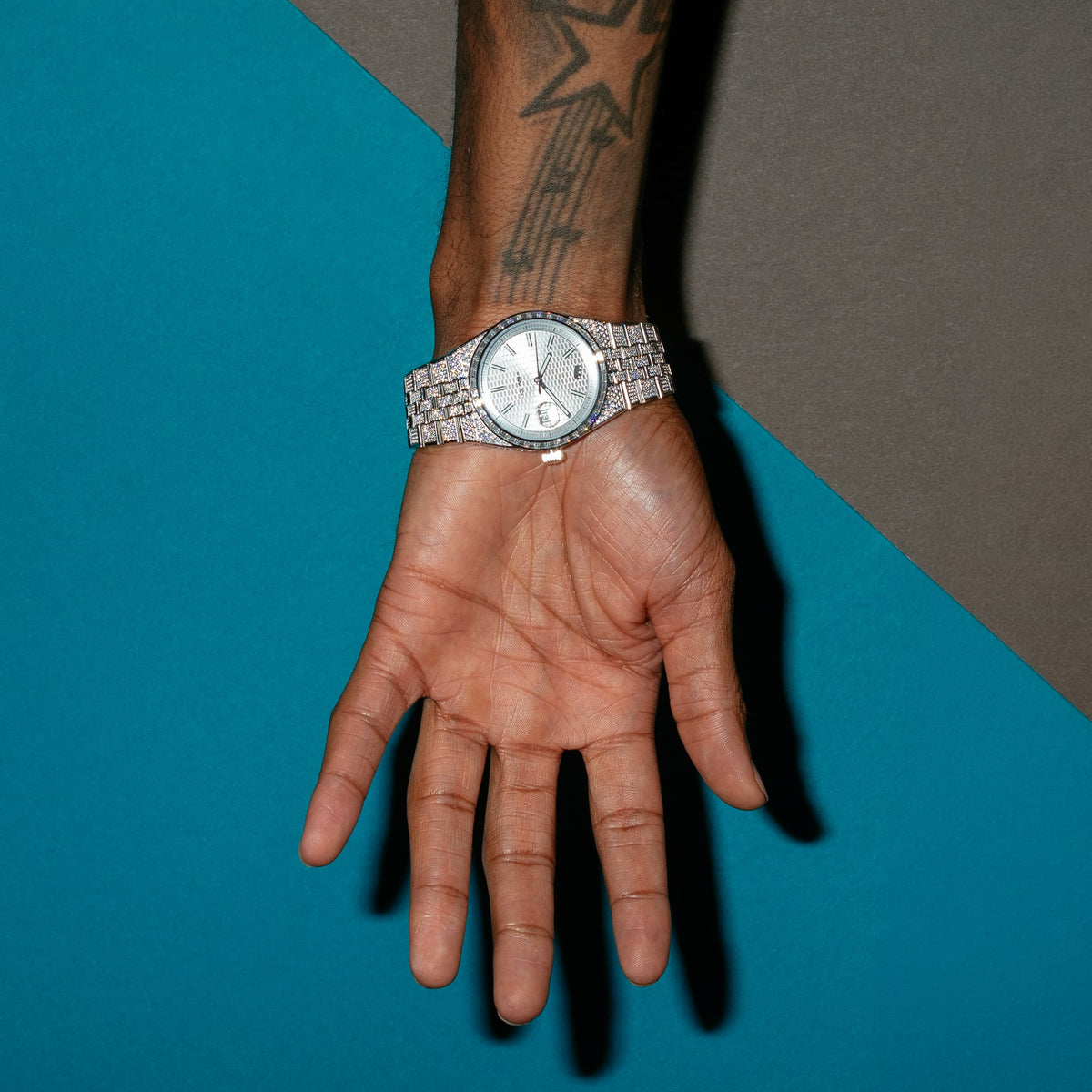 Iced Melrose Automatic Watch: Silver Case / Frost Dial  in  by King Ice