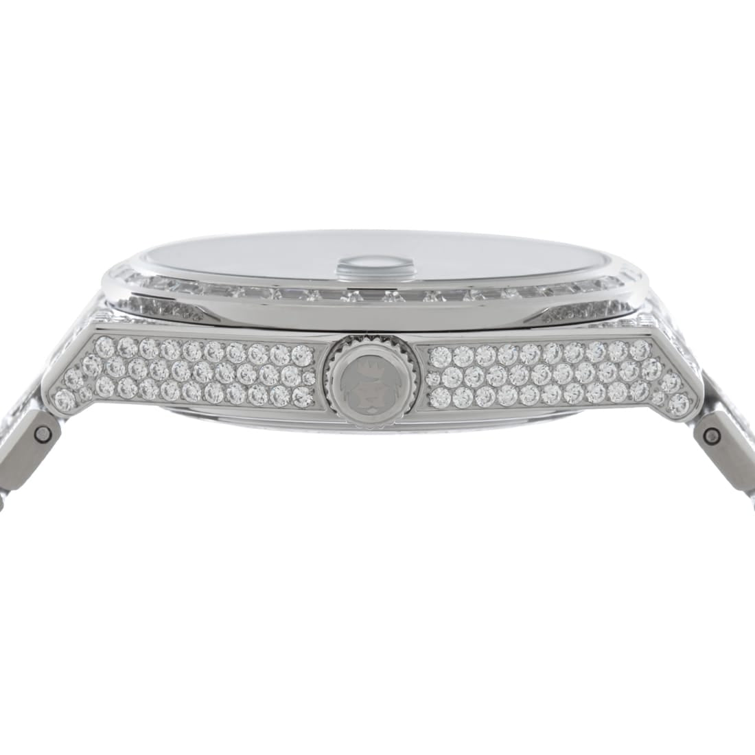 Iced Melrose Watch: Silver Case / White Dial  in  by King Ice