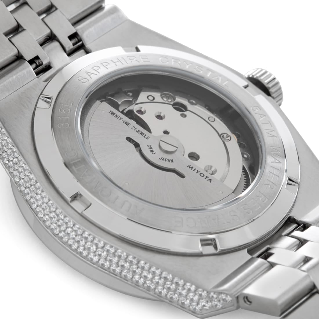Iced Melrose Watch: Silver Case / White Dial  in  by King Ice