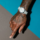 Iced Sunset Automatic Watch: Silver Case / Frost Dial  in  by King Ice
