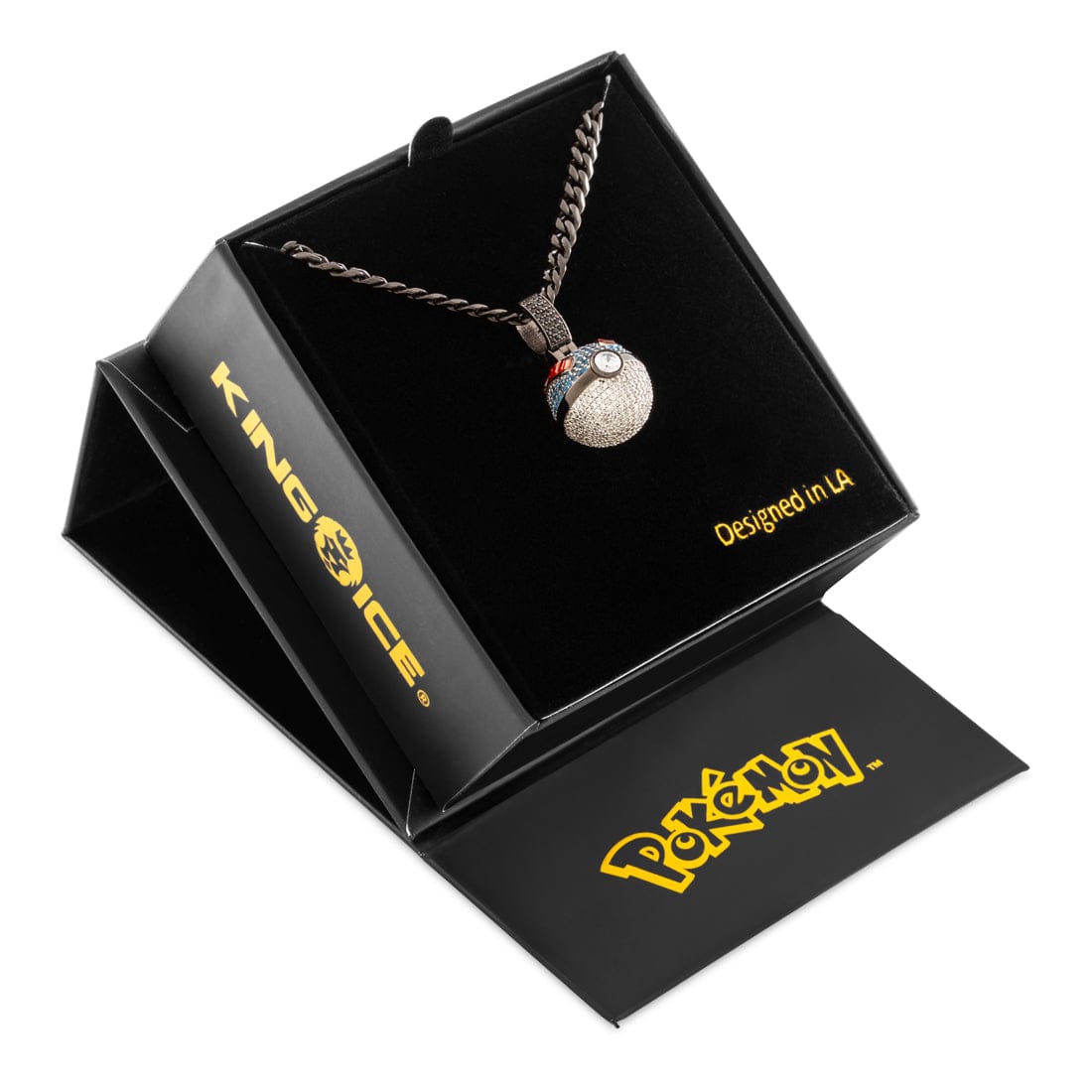 King Ice | Pokémon - Great Ball Necklace  in  Black Gold / 1.1" by King Ice