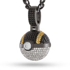 King Ice | Pokémon - Ultra Ball Necklace  in  Black Gold / 1.1" by King Ice