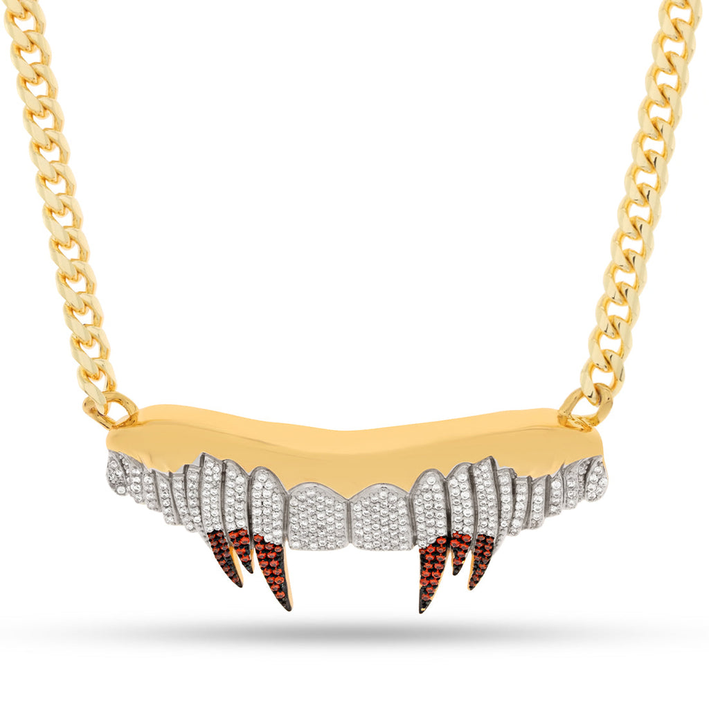 14K Gold / 1" LE Vampire Fangs Necklace