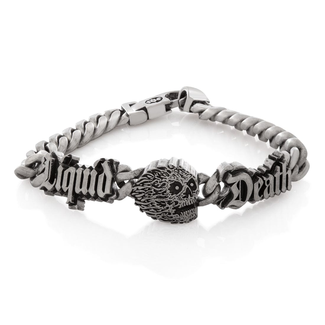 Liquid Death x King Ice - 8mm Skull Bracelet  in  White Gold / 8" by King Ice