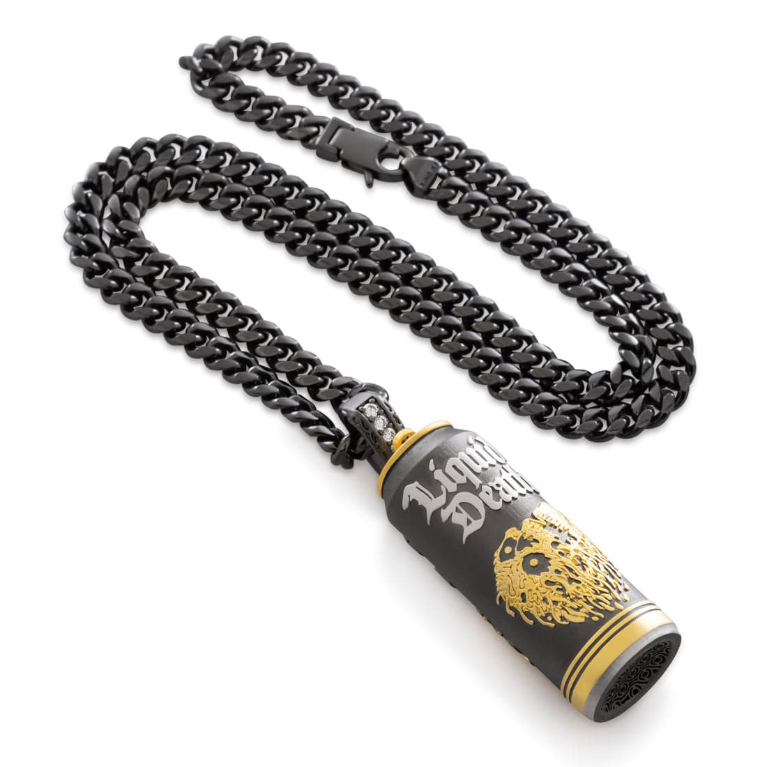 Liquid Death x King Ice - Sparkling Water Can Necklace  in  Black Gold / 1.5" by King Ice