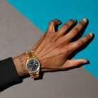 Melrose Automatic Watch: Gold Case / Noir Dial  in  by King Ice