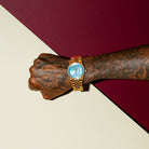 Melrose Automatic Watch: Gold Case / Powder Blue Dial  in  by King Ice