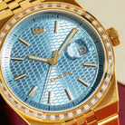 Melrose Automatic Watch: Gold Case / Powder Blue Dial  in  by King Ice