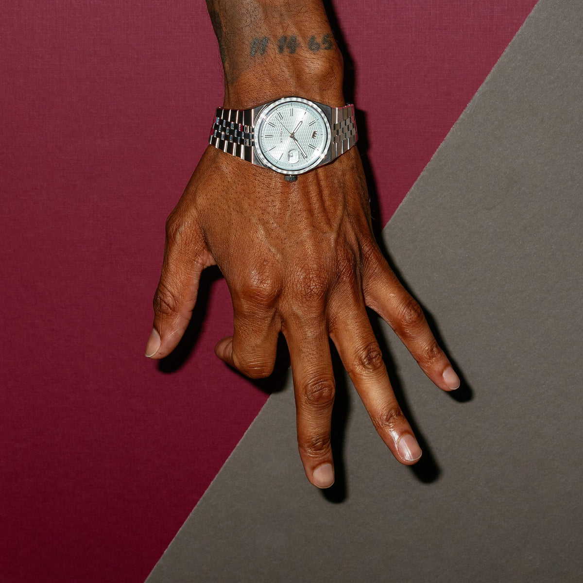 Melrose Automatic Watch: Silver Case / Frost Dial  in  by King Ice