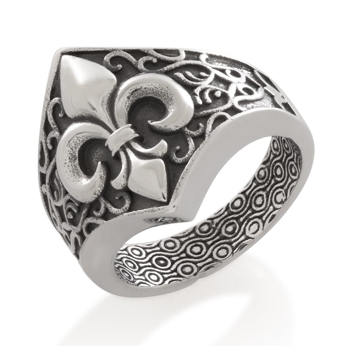 Moto Fleur De Lis Ring  in  by King Ice