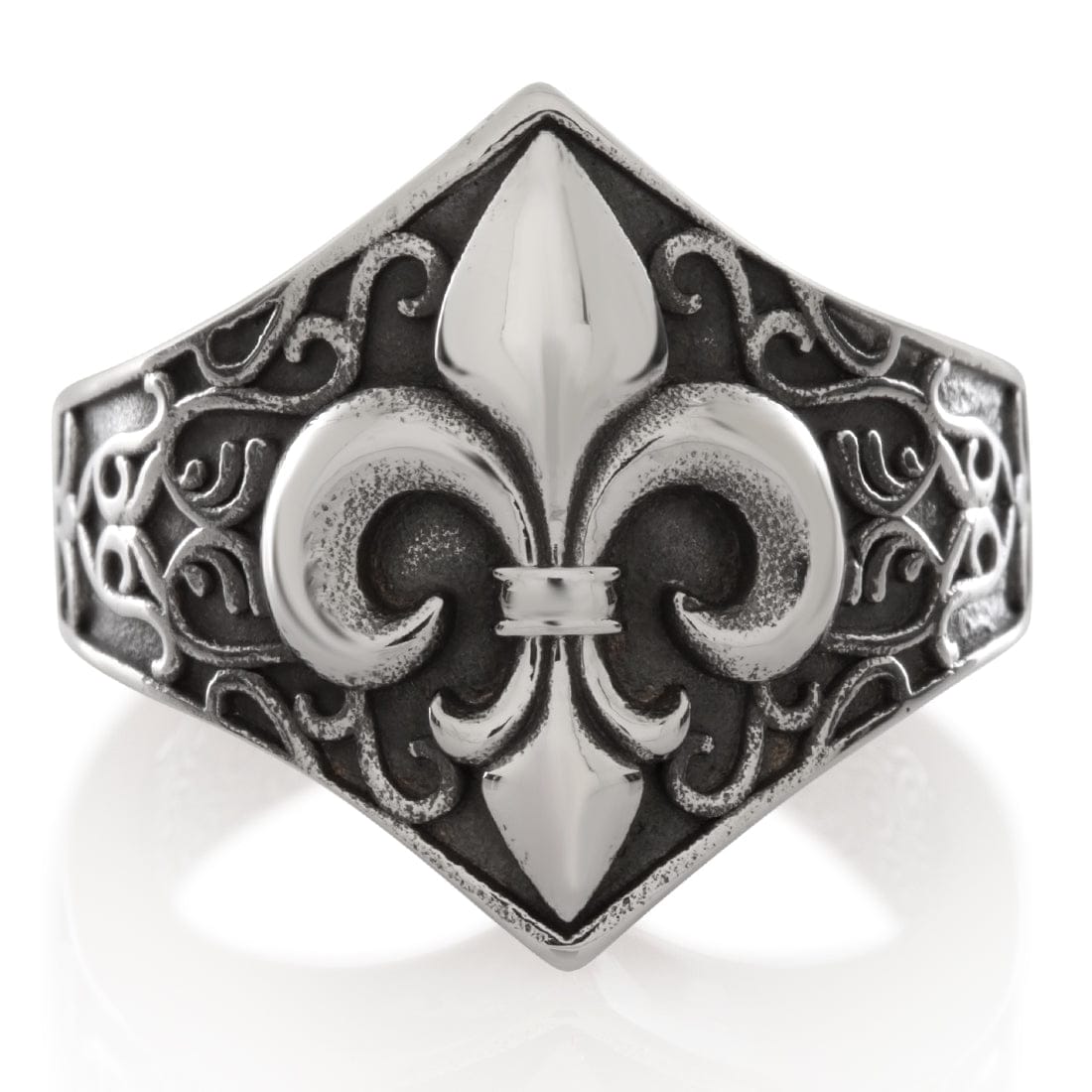 Moto Fleur De Lis Ring  in  by King Ice