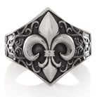Moto Fleur De Lis Ring  in  by King Ice