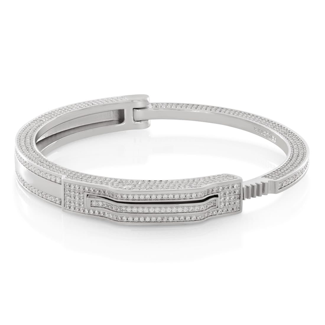 No Case Cuff Bracelet  in  White Gold by King Ice