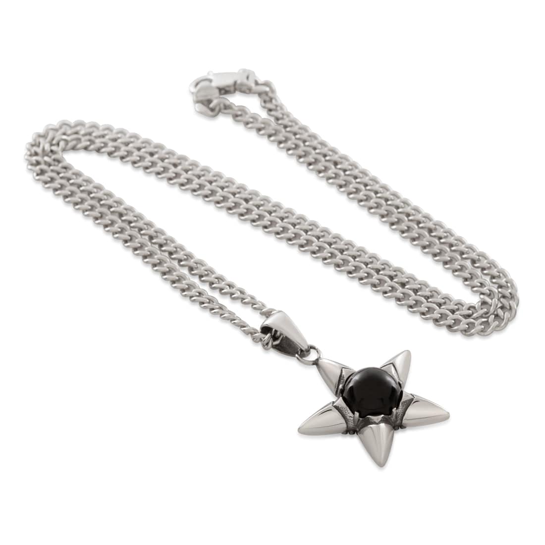Obsidian Crest Star Necklace  in  2.2" by King Ice