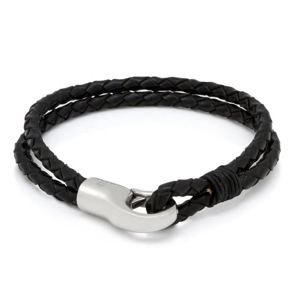 Onyx / Leather / 8.5" Onyx Hook Bracelet