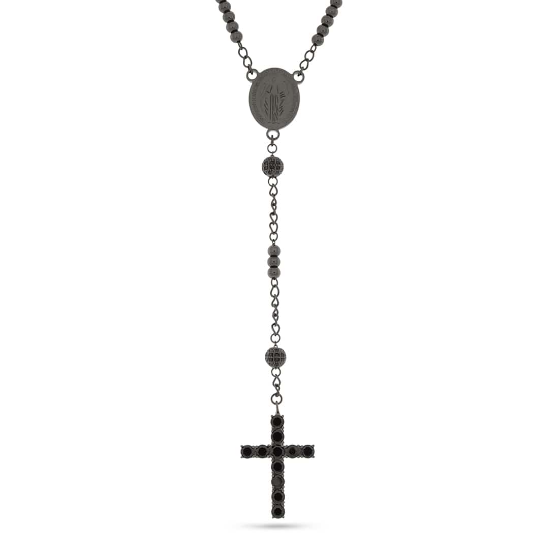 Our Father Rosary Chain  in  Black Gold by King Ice