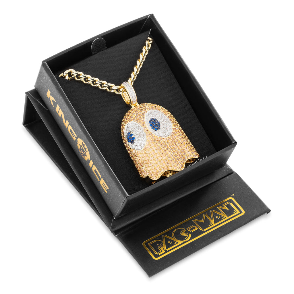 2.1" / 14K Gold PAC-MAN x King Ice - 3D Clyde Necklace