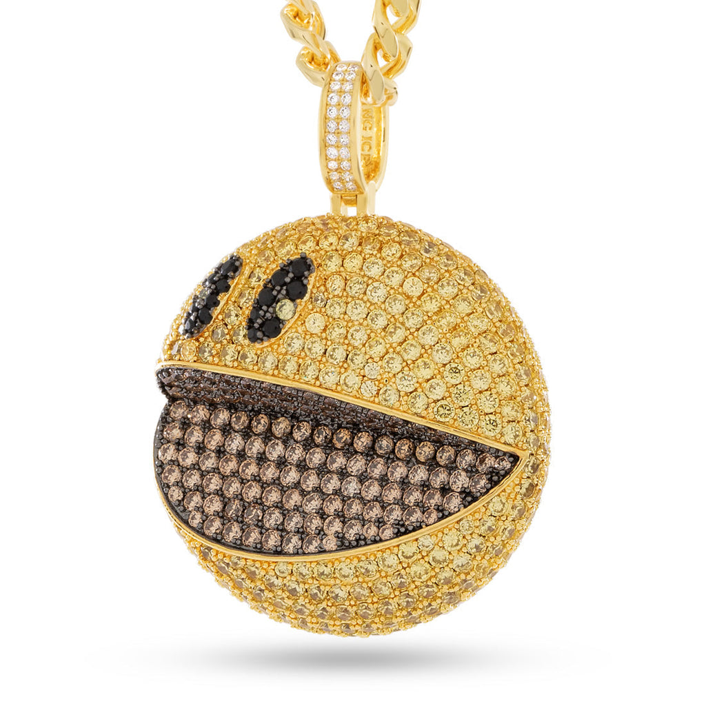 2.1" / 14K Gold PAC-MAN x King Ice - 3D PAC-MAN Necklace