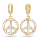 Peace and Love Earrings  in  Sterling Silver / 14K Gold Mens