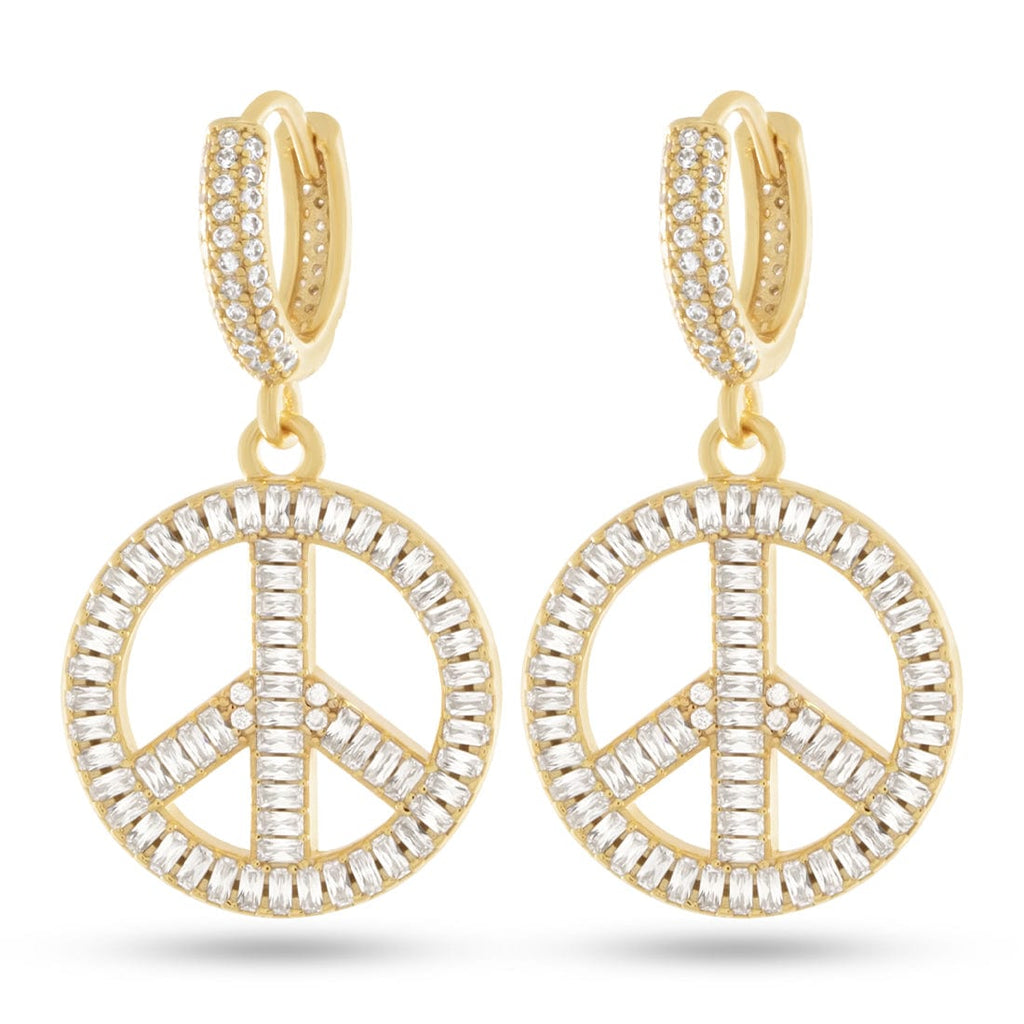 Peace and Love Earrings  in  Sterling Silver / 14K Gold Mens
