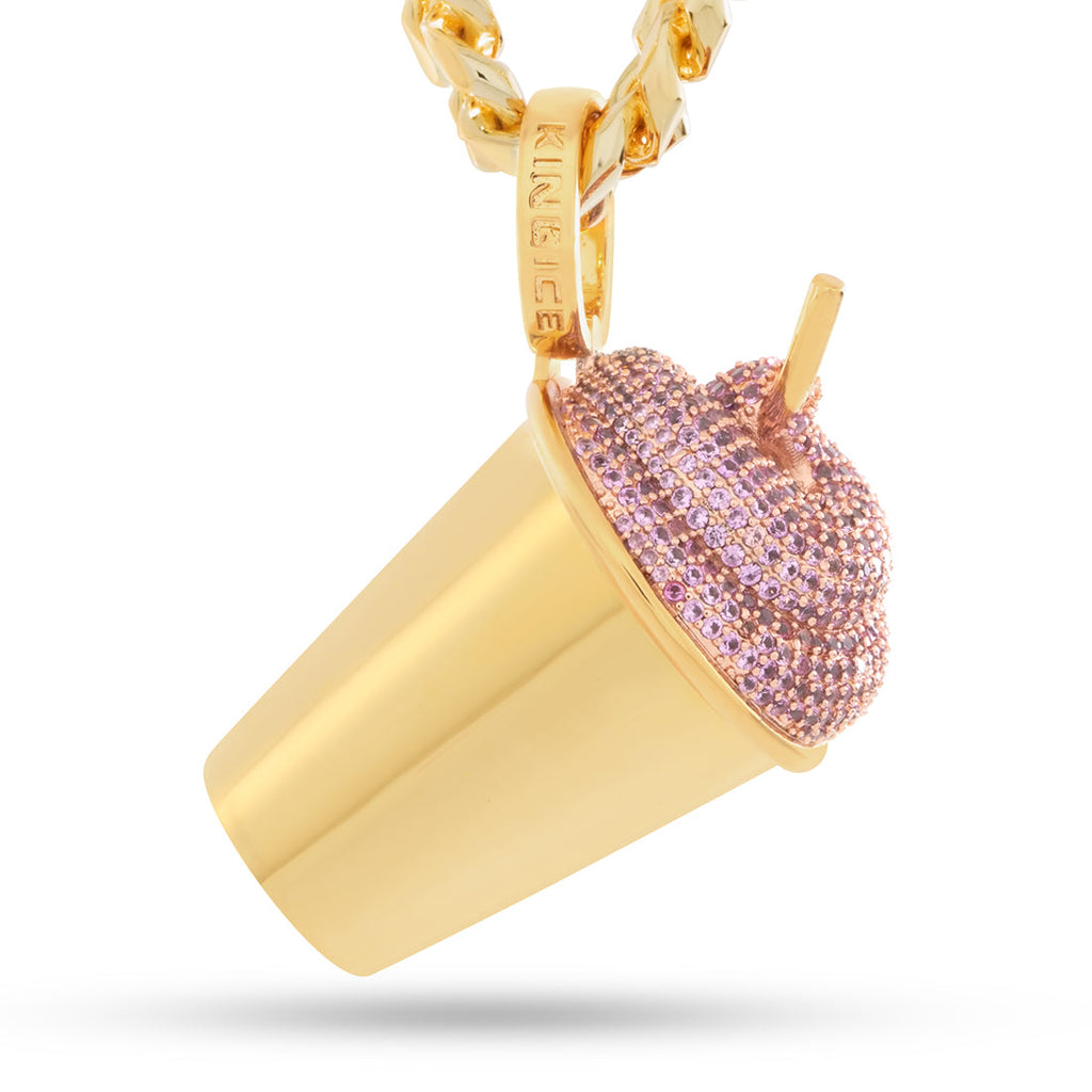 14K Gold Pink Slurpee Necklace