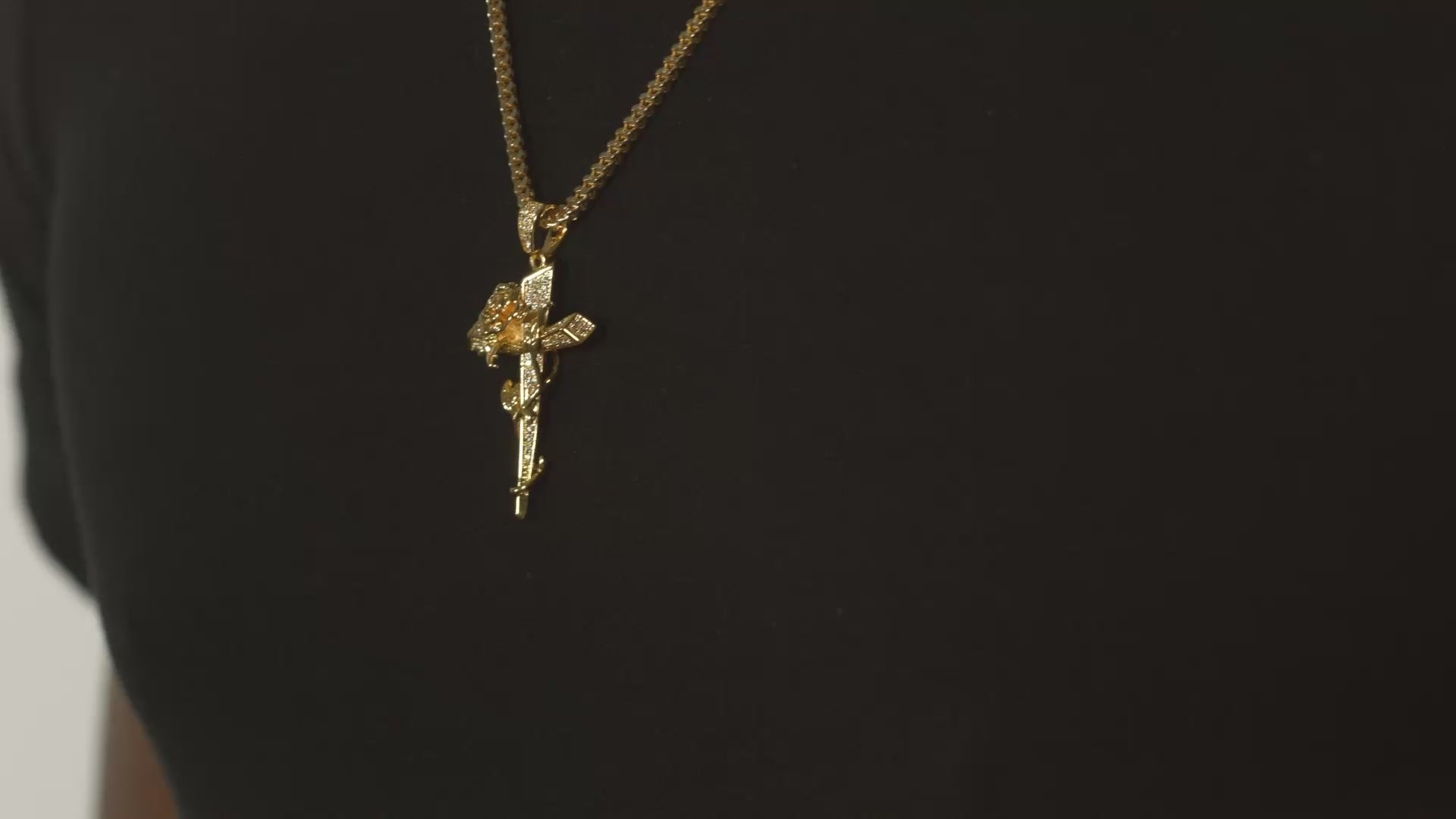 Rose Thorned Cross Necklace Necklaces King Ice