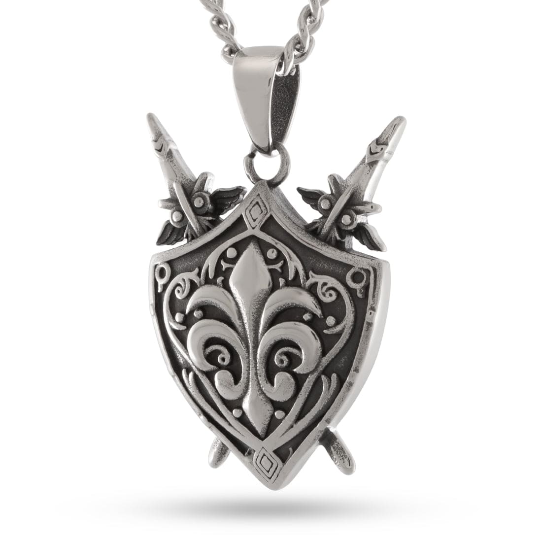 Rebel Arms Shield Necklace  in  1.7" by King Ice