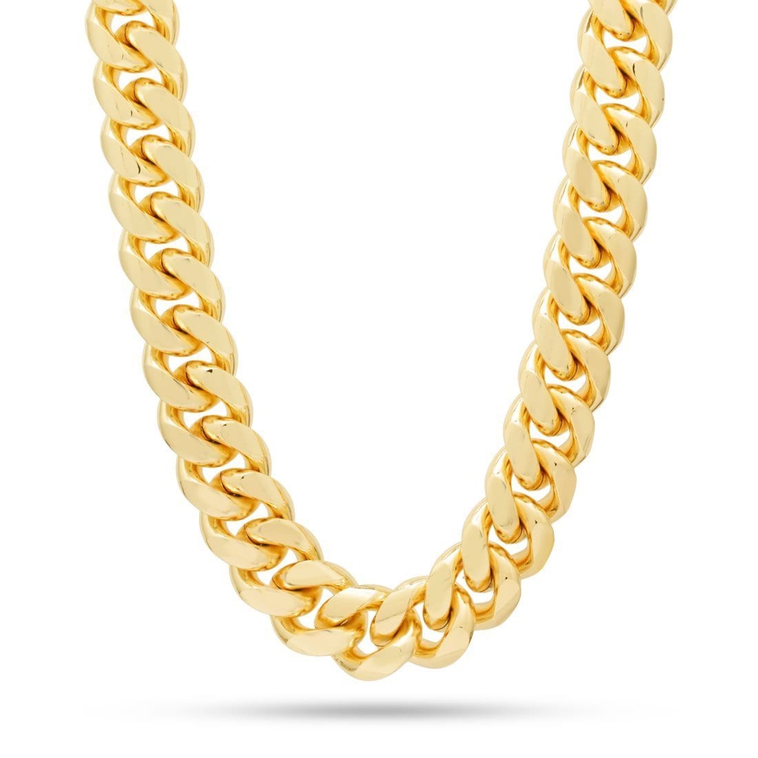 Solid Gold 16mm Miami Cuban Link Chain  in  Solid Gold / 14K Gold / 20" Mens Chains