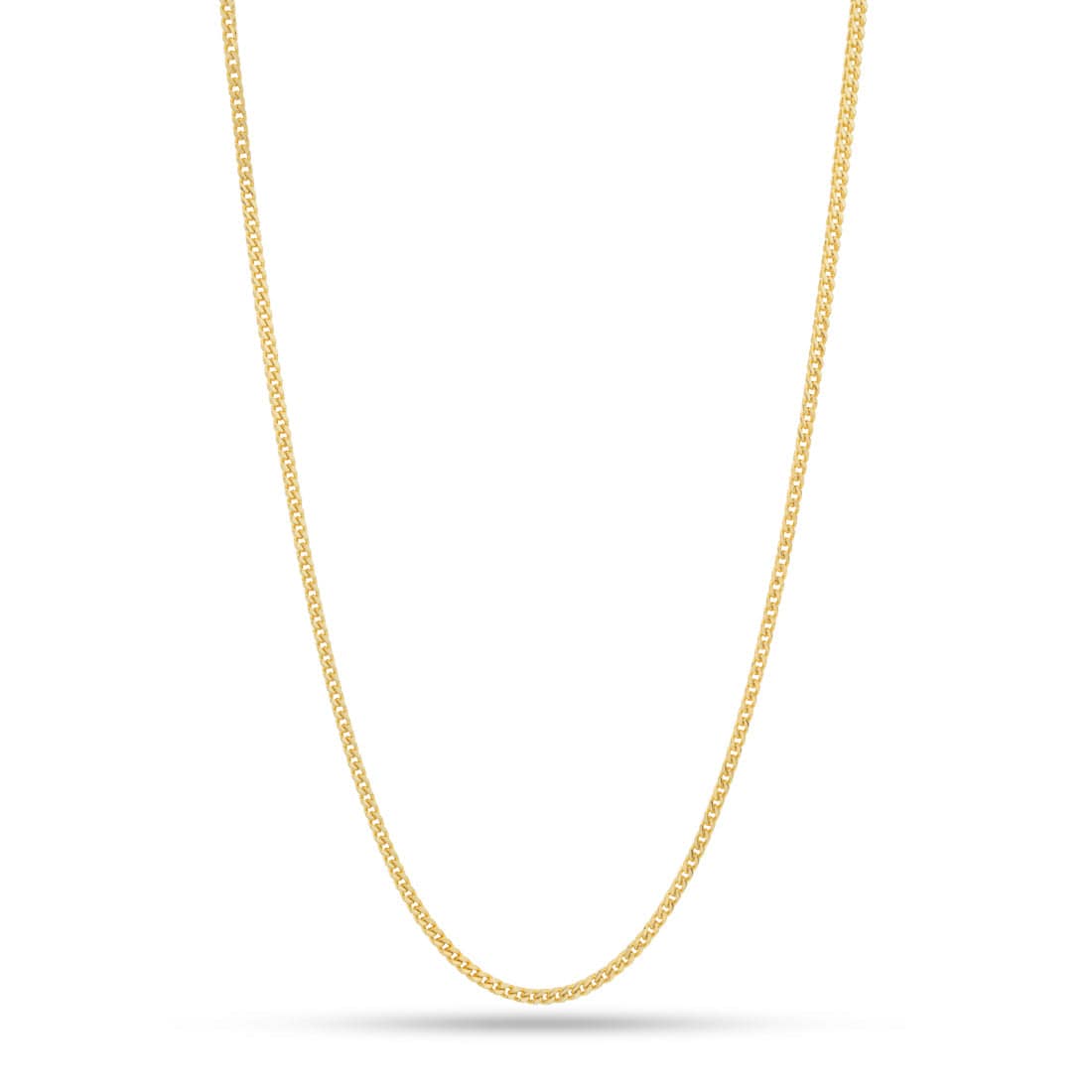 Solid Gold 3mm Franco Chain  in  14K Gold / 16" Mens Chains