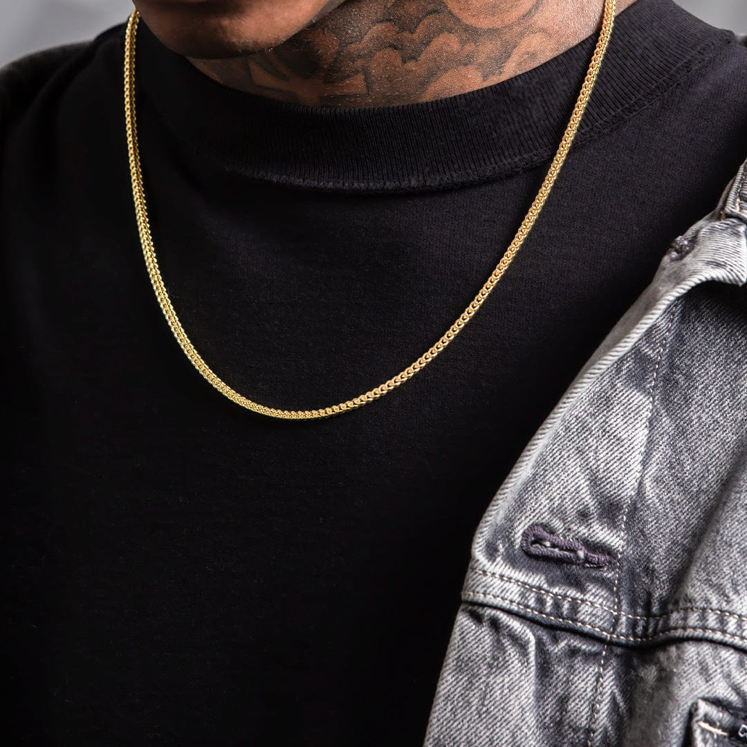 Solid Gold 3mm Franco Chain  in  Mens Chains