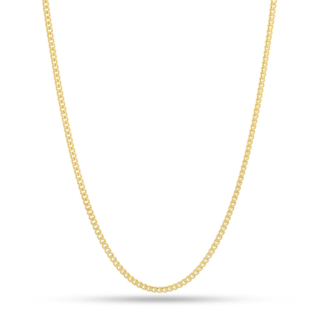 Solid Gold 3mm Miami Cuban Link Chain  in  Solid Gold / 14K Gold / 16