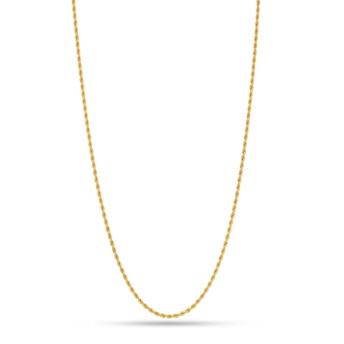 Solid Gold 3mm Rope Chain  in  Solid Gold / 14K Gold / 18" Mens Chains