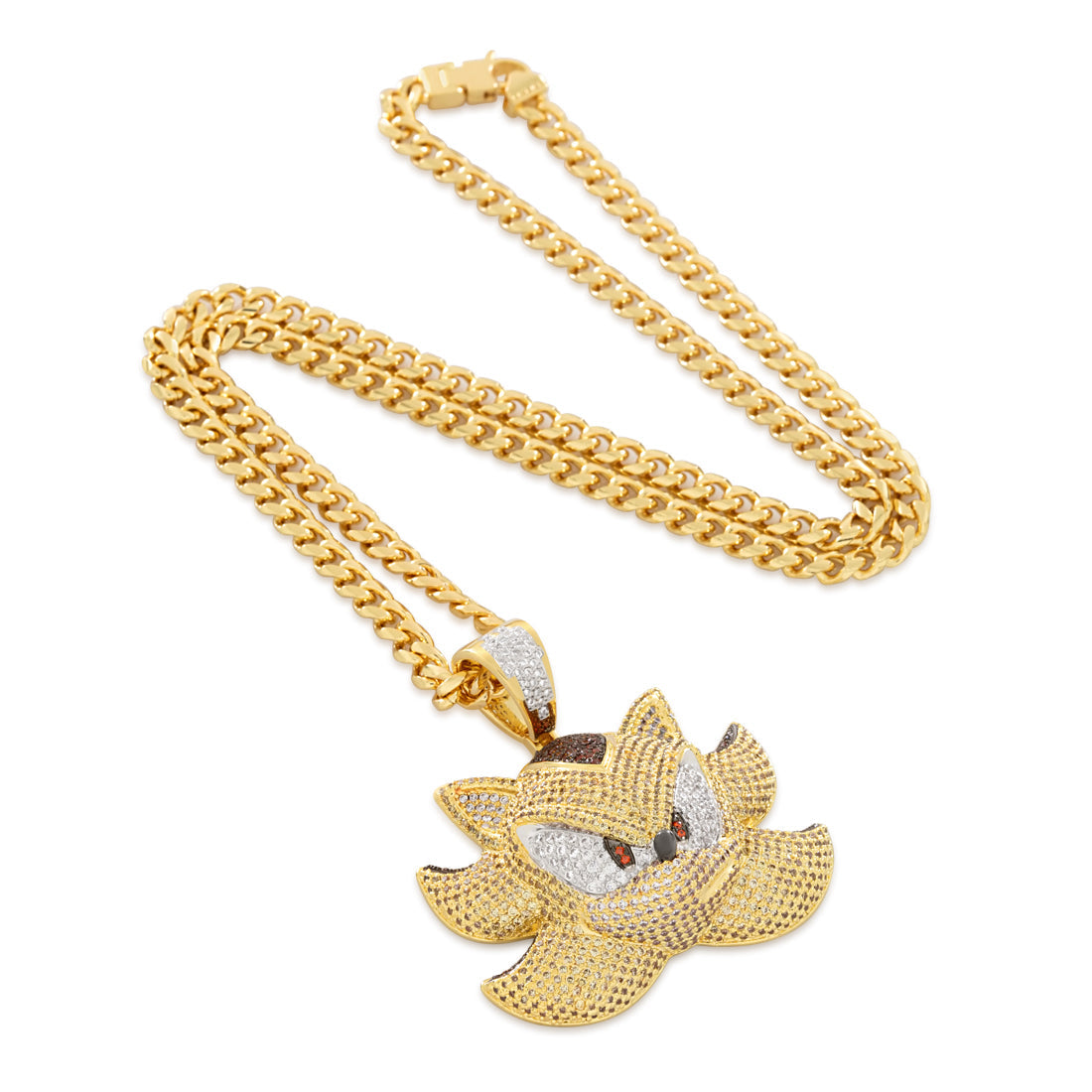 White Gold / 2" Sonic the Hedgehog x King Ice - Super Shadow Necklace