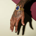 Sunset Automatic Watch: Gold Case / Cobalt Dial  in  by King Ice