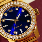 Sunset Automatic Watch: Gold Case / Cobalt Dial  in  by King Ice