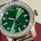 Sunset Automatic Watch: Silver Case / Forest Dial  in  by King Ice