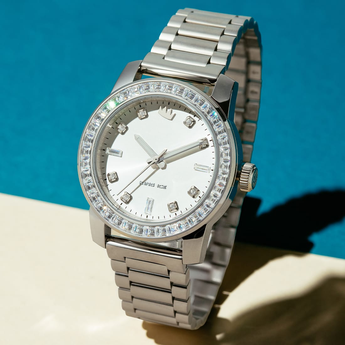 Sunset Automatic Watch: Silver Case / Frost Dial  in  by King Ice