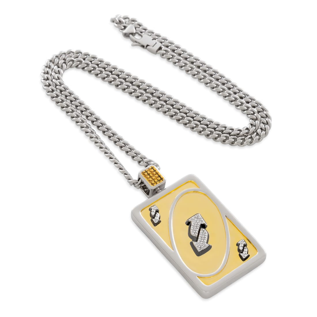 UNO x King Ice - Reverse Card Necklace  in  2.5" by King Ice