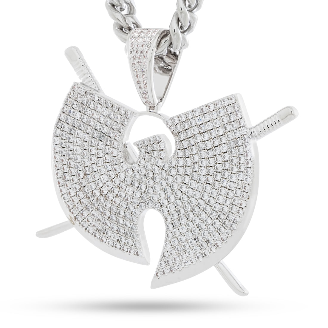 White Gold / 2.3" Wu-Tang x King Ice - Lyrical Swords Necklace