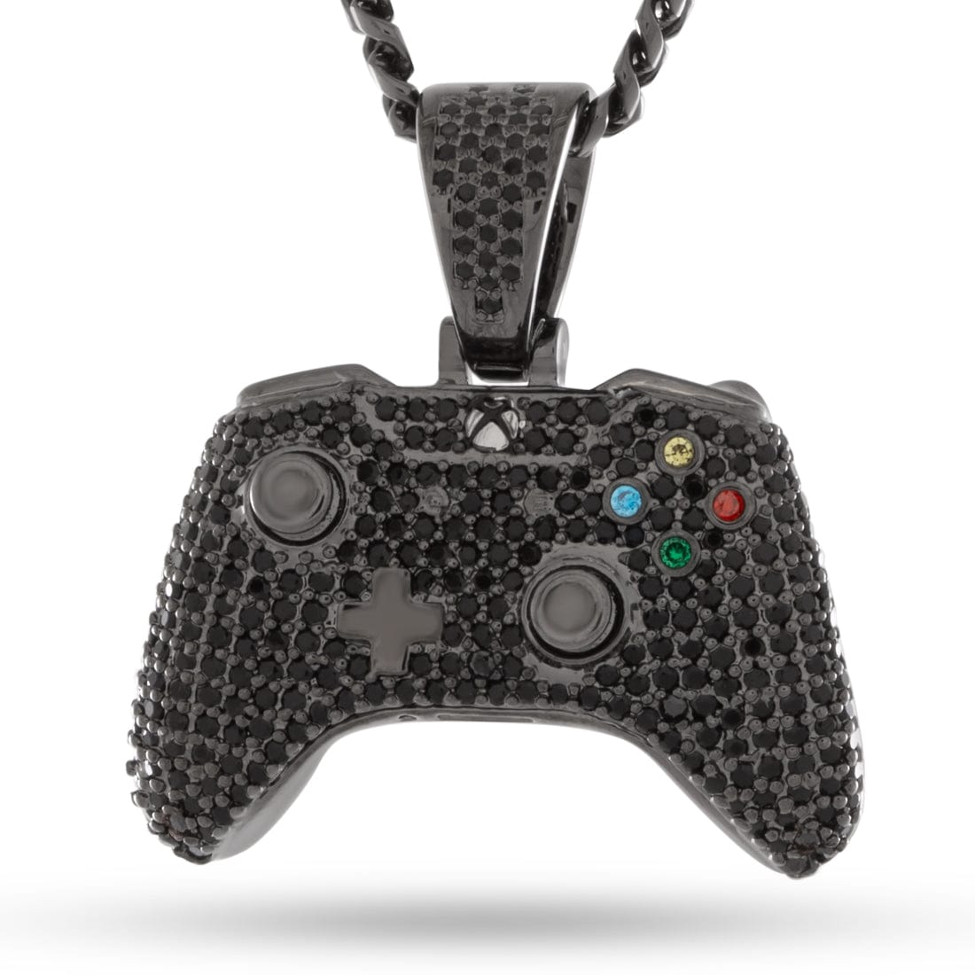 Xbox x King Ice - Controller Necklace  in  Black Gold / 1.4" Mens Necklaces