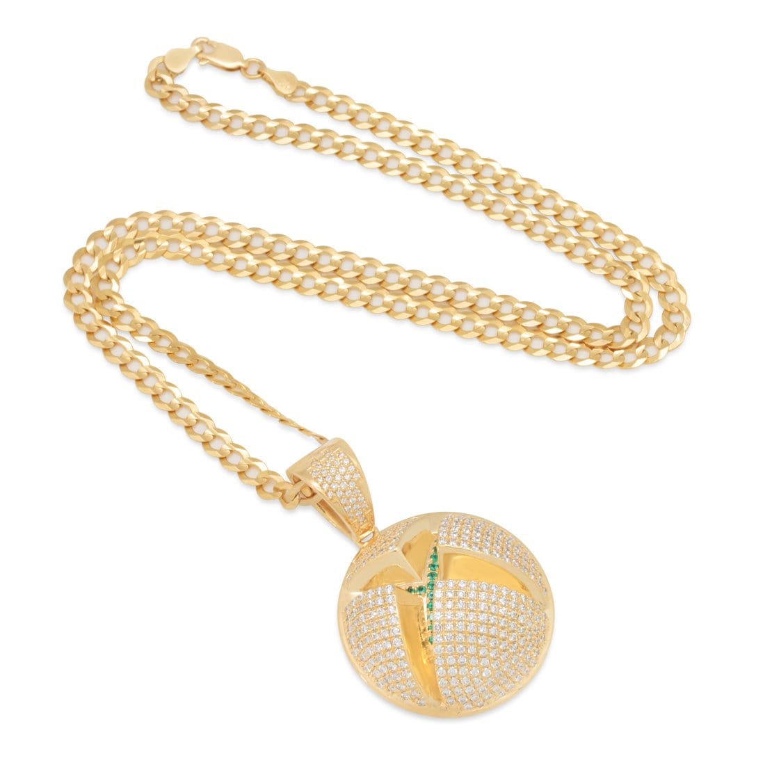 Xbox x King Ice - Solid Gold Sphere Logo Necklace  in  Solid Gold / 14K Gold / 1.8" Mens Necklaces