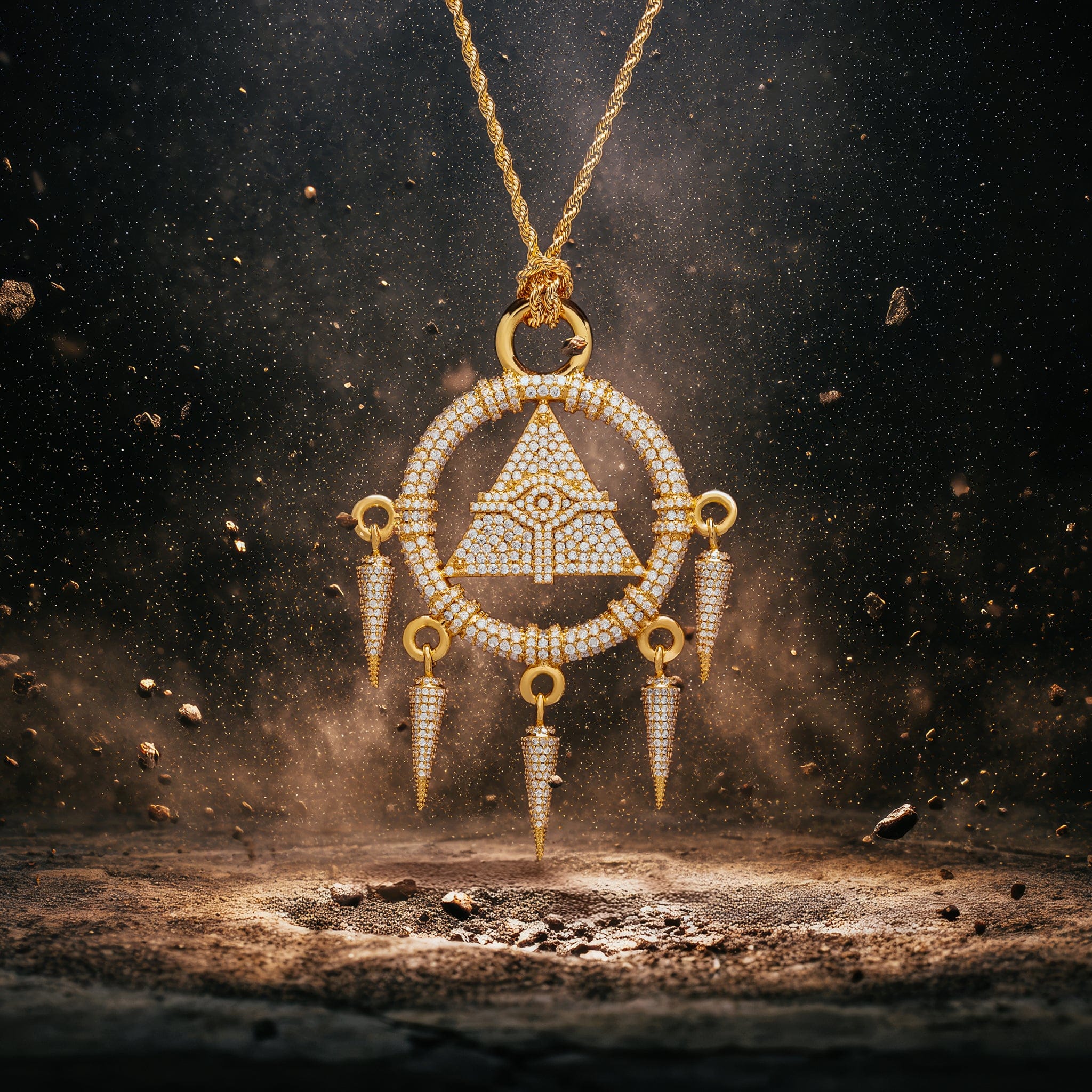 Yu-Gi-Oh! x King Ice - Iced Millennium Ring Necklace  in  by King Ice