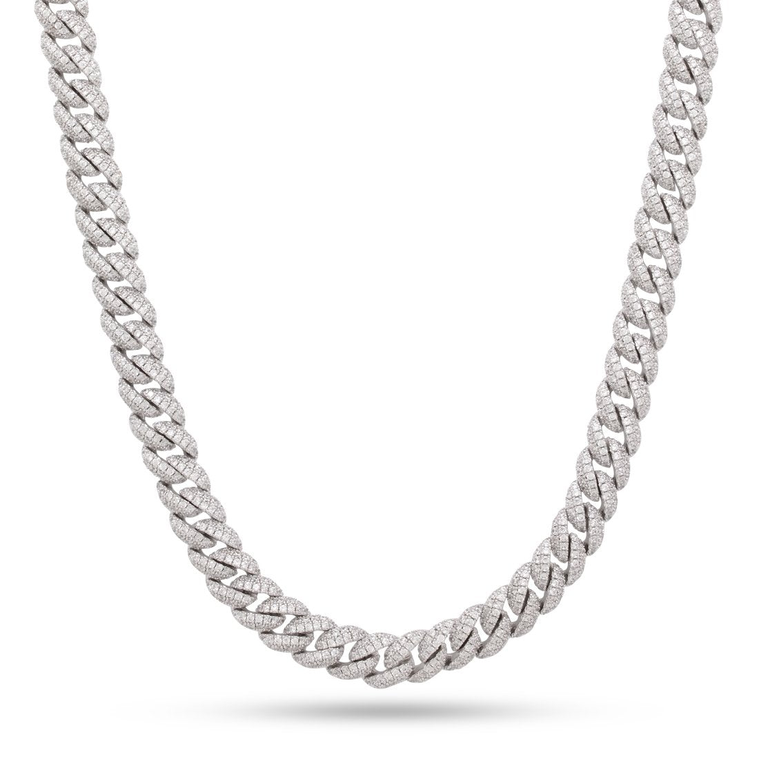 thumbnail interactive-video image 1 of Hip Hop Iced Out Rappers Miami Cuban Links Silver Moissanite Diamond Chain Necklace At ₹ 39890 1 of 13