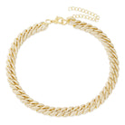 Gold Plated / 14K Gold / Adjustable 10mm Iced Miami Cuban Choker Chain CHX14223-GOLD-10MM